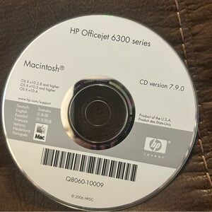 HP Officejet 6300‎ Series CD for Macintosh